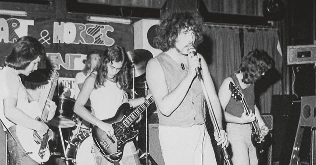 Paul Mario Day with Iron Maiden at a show.