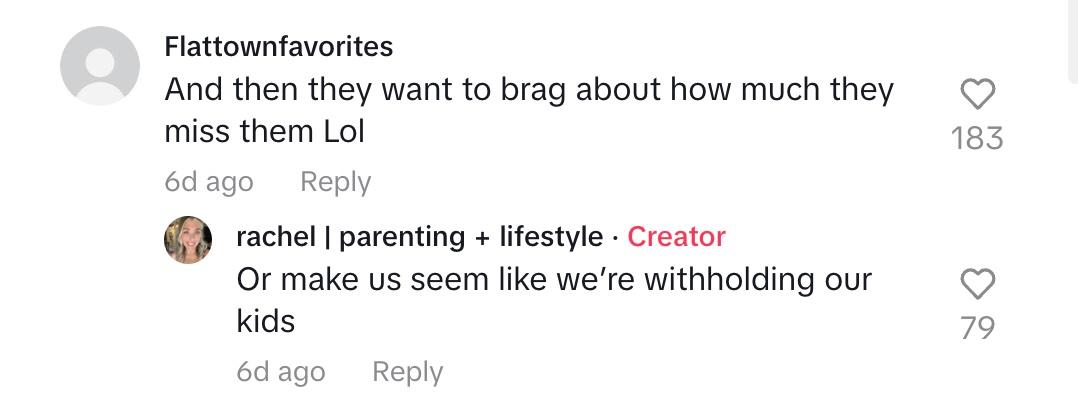 Commenters discuss how grandparents brag about missing their grandchildren