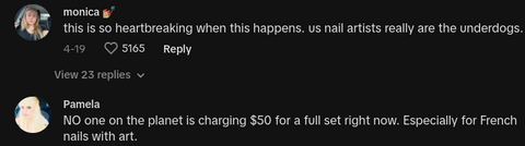 nail stylist cuts off nails