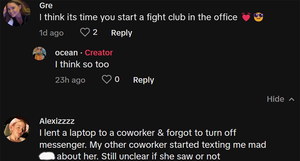 Comments about manager reading employee's messages