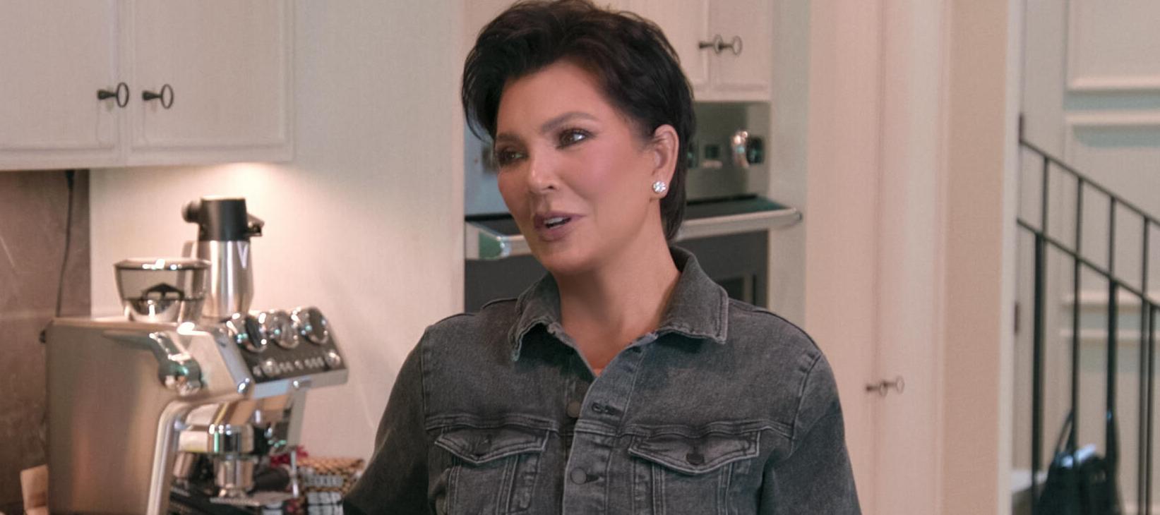 Kris Jenner standing in a kitchen in Hulu's 'The Kardashians'