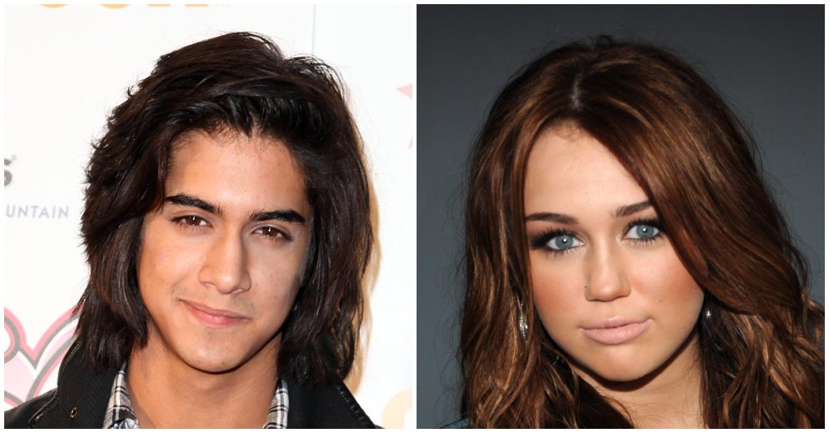 (l-r): Avan Jogia and Miley Cyrus at separate events,
