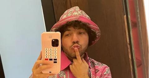 Benny Blanco in a pink outfit