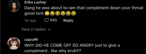 catcaller aggressively demands woman take the compliment - tiktok