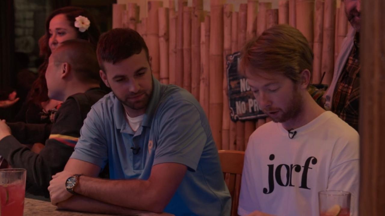 Ronald and Todd who is wearing the jorf shirt in 'Jury Duty' 