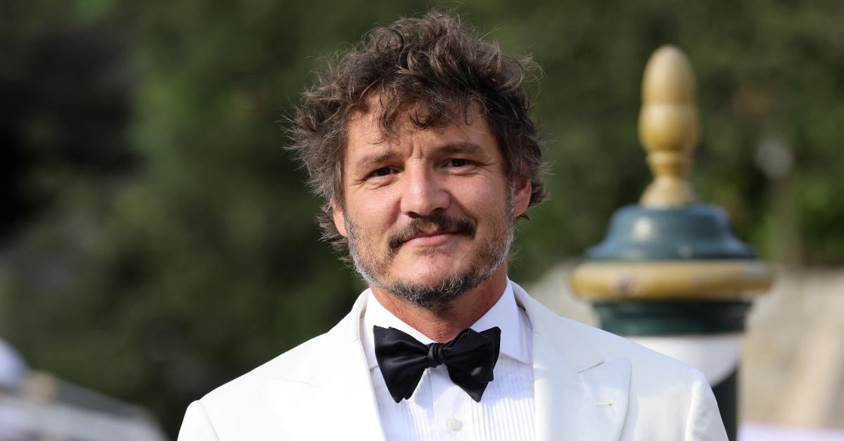 Pedro Pascal wearing a white tux.