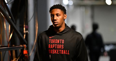 RJ Barrett before the Toronto Raptors’ game against the Portland Trail Blazers at the Moda Center on March 9, 2024