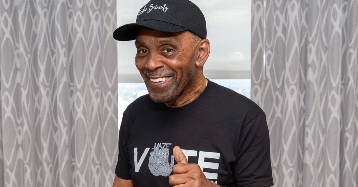 Frankie Beverly in a "vote" shirt