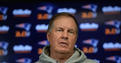 Bill Belichick speaking at an NFL conference.