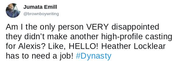 dynasty alexis tweet