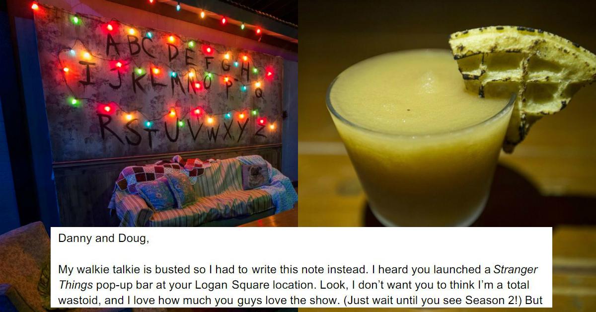 This Stranger Things Pop Up Bar Received The Coolest Letter From Netflix