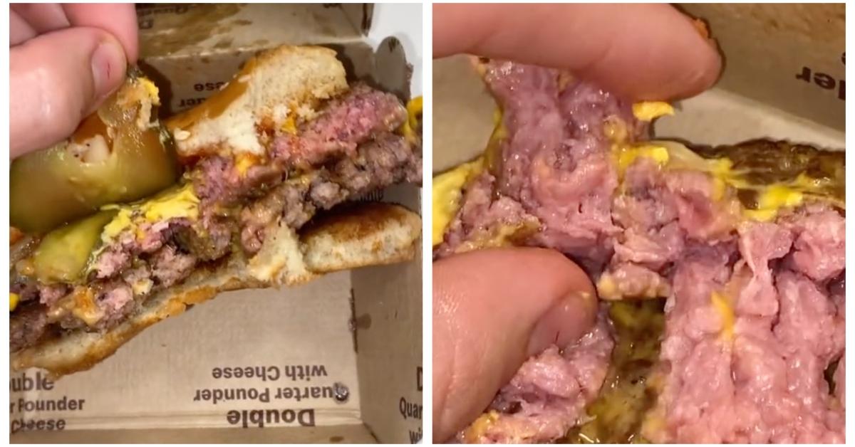 A raw burger from McDonald's