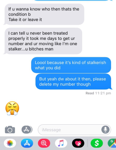 creepy stalker texts