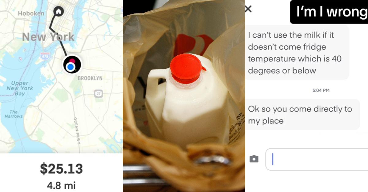 Customer Demands Instacart Driver Keep Milk at 40 Degrees