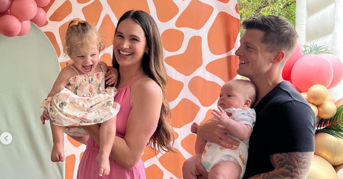 Abbie and Josh Herbert with their two kids, Poppy and Jagger.