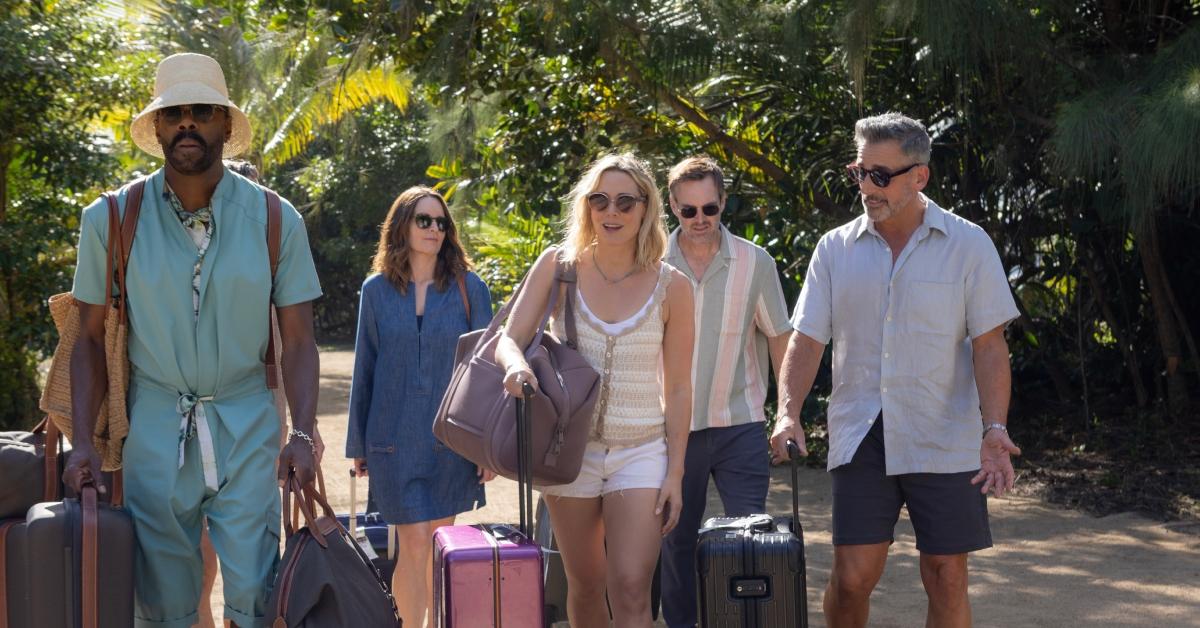 (l-r): Colman Domingo as Danny, Tina Fey as Kate, Erika Henningsen as Ginny, Will Forte as Jack, and Steve Carell as Nick in Episode 103 of The Four Seasons.