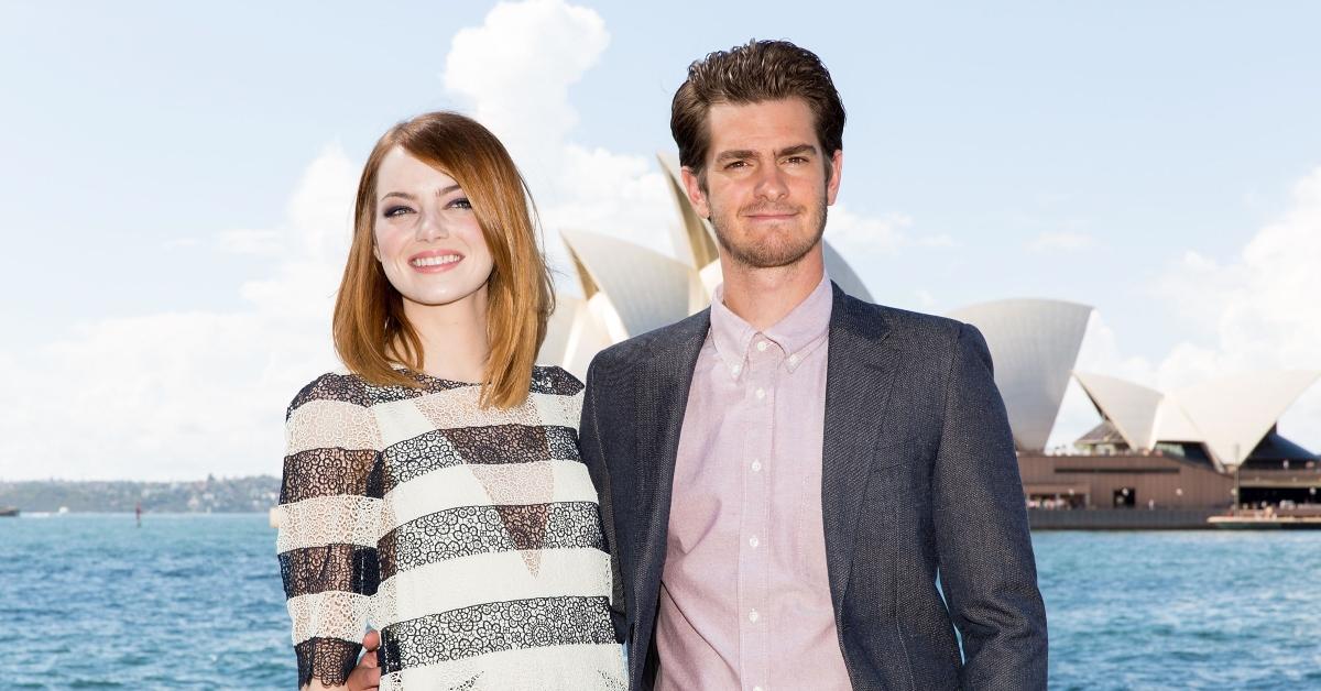 Emma Stone and Andrew Garfield at "The Amazing Spider-Man 2: Rise Of Electro" photocall on March 20, 2014 in Sydney, Australia. (Photo by Caroline McCredie/Getty Images)