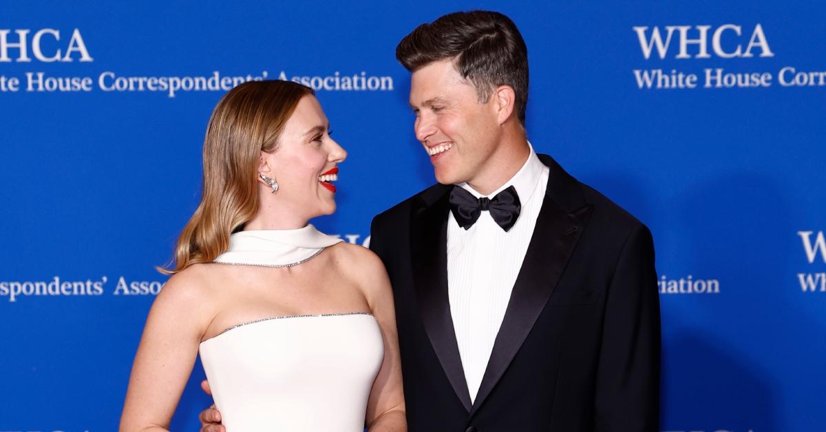 Scarlett Johansson and Colin Jost attend the 2024 White House Correspondents' Dinner 