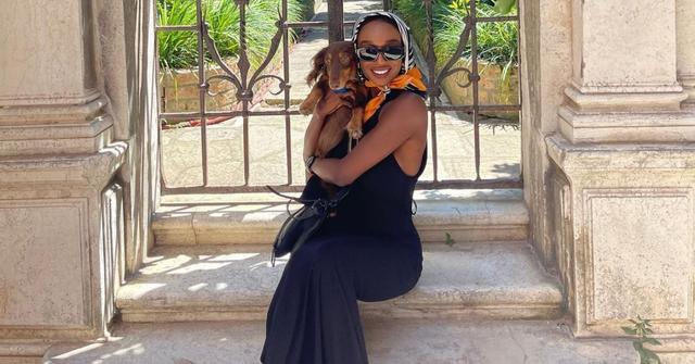 Bria Fleming holding her dog, Milo