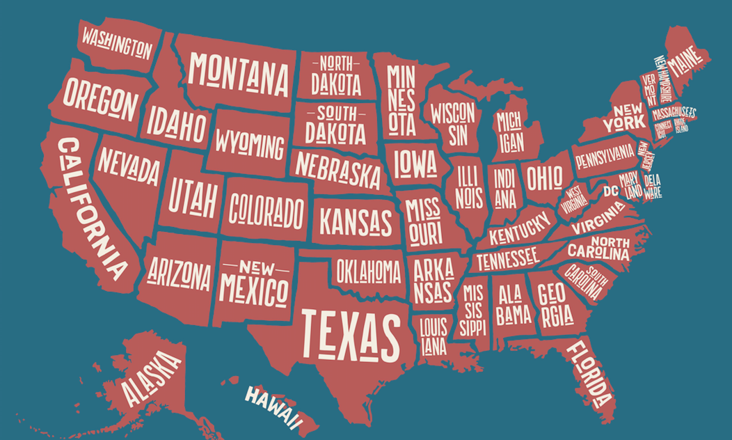 These Are the Official Names for People From Each of the 50 States name all 50 states map