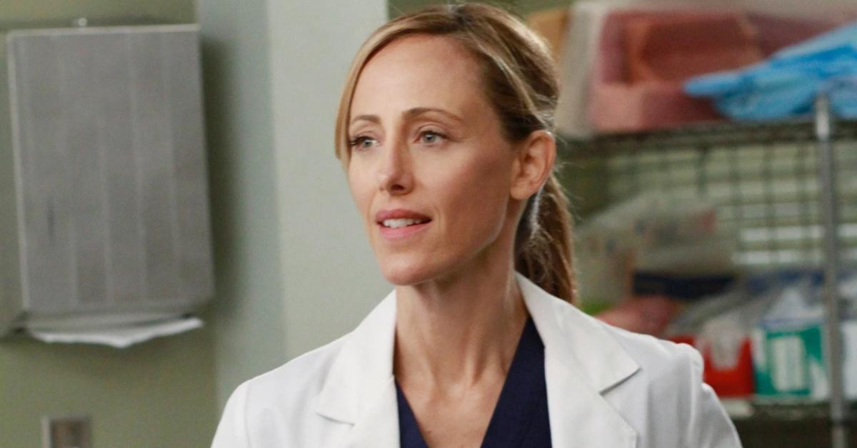 Kim Raver as Teddy in Grey's Anatomy.
