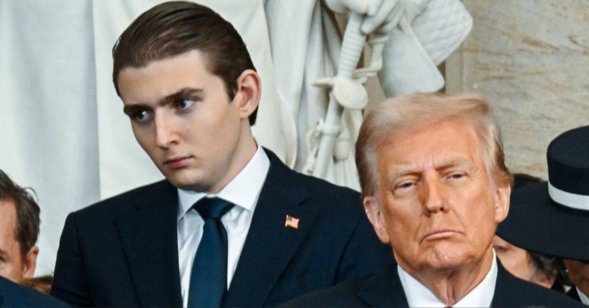 Barron Trump and Donald Trump.