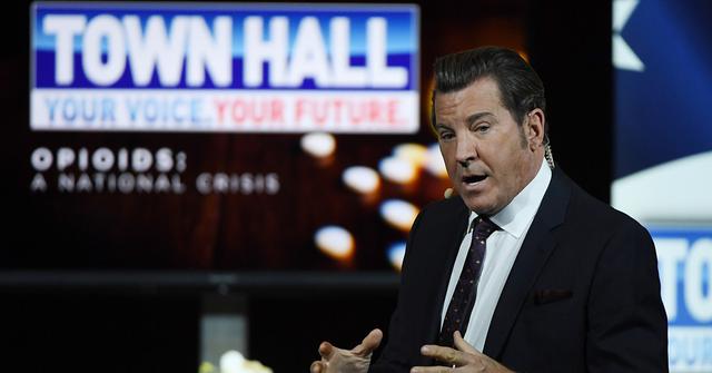 Eric Bolling hosting a town hall in 2019 in Las Vegas.