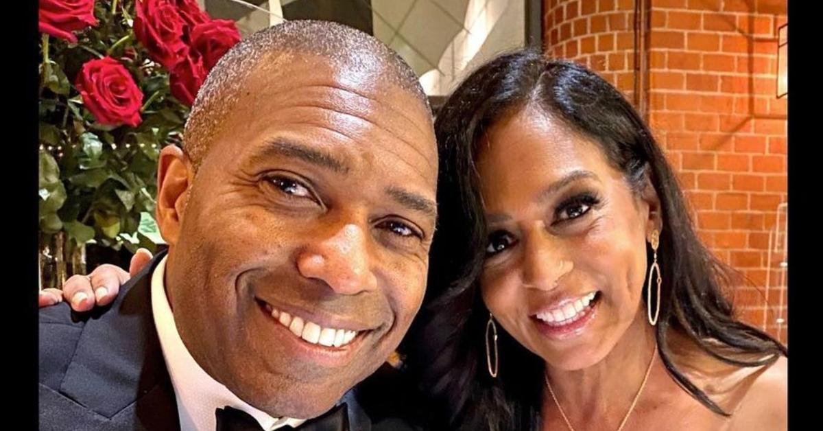 (l-r): Tony West and Maya Harris at a dinner.