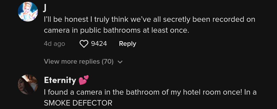 toilet on hotel screen tiktok