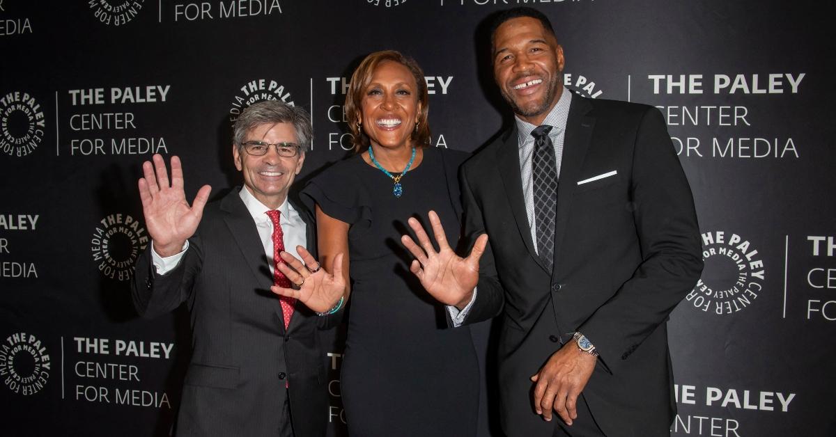 George Stephanopoulos, Robin Roberts, and Michael Strahan at Paley Honors Spring Gala In New York in 2025.