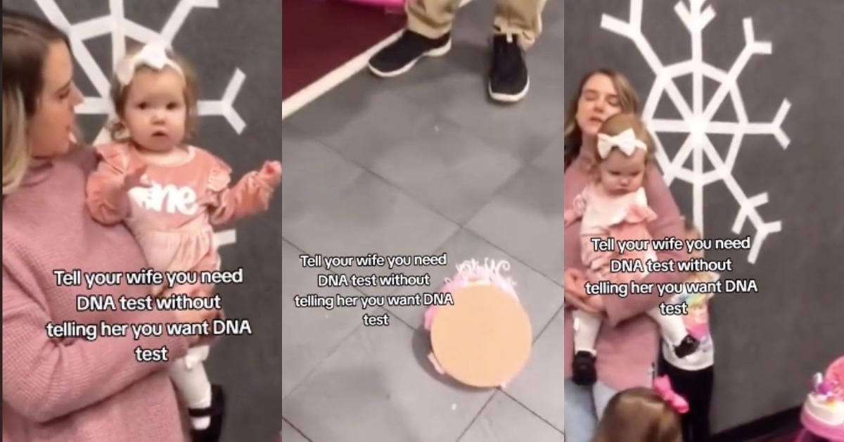 A mom reacts to dad dropping daughter's cake