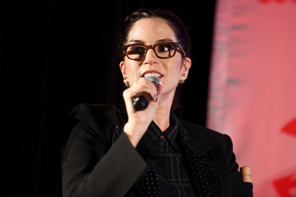 : Jami Gertz assiste au Hawks Means Business Chat en partenariat avec 'What Men Want' à State Farm Arena.