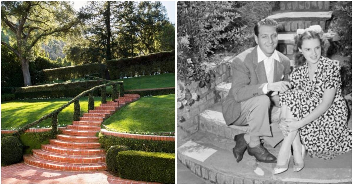 look inside judy garland house backyard steps