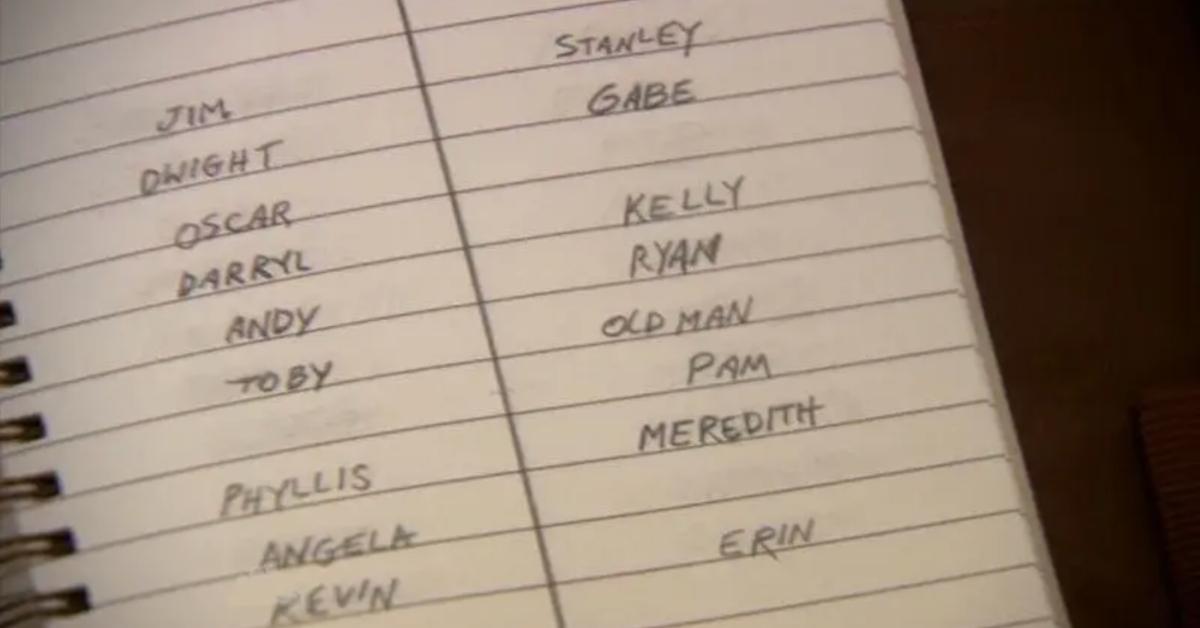 Robert California's list from The Office