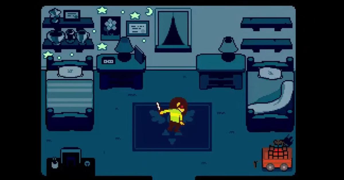 'Deltarune' Kris menacingly holds up a knife after ripping their soul from their body