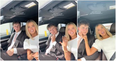 Newlyweds go to Swig on their wedding day.