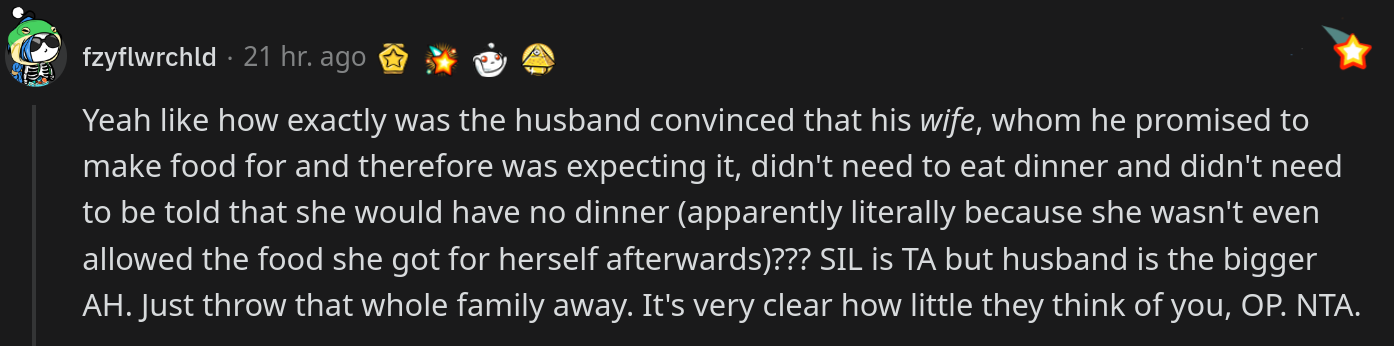 pregnant sister in law kicked out for eating redditors food