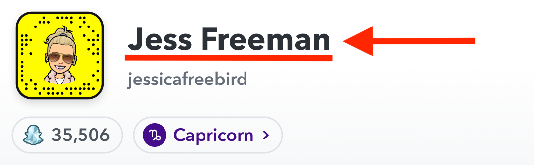 The display name is easy to change on Snapchat.