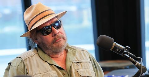 Hank Williams Jr. sitting for an interview at the Sirius XM studios.
