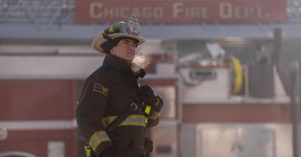 Chief Pascal in his fire gear on 'Chicago Fire'.
