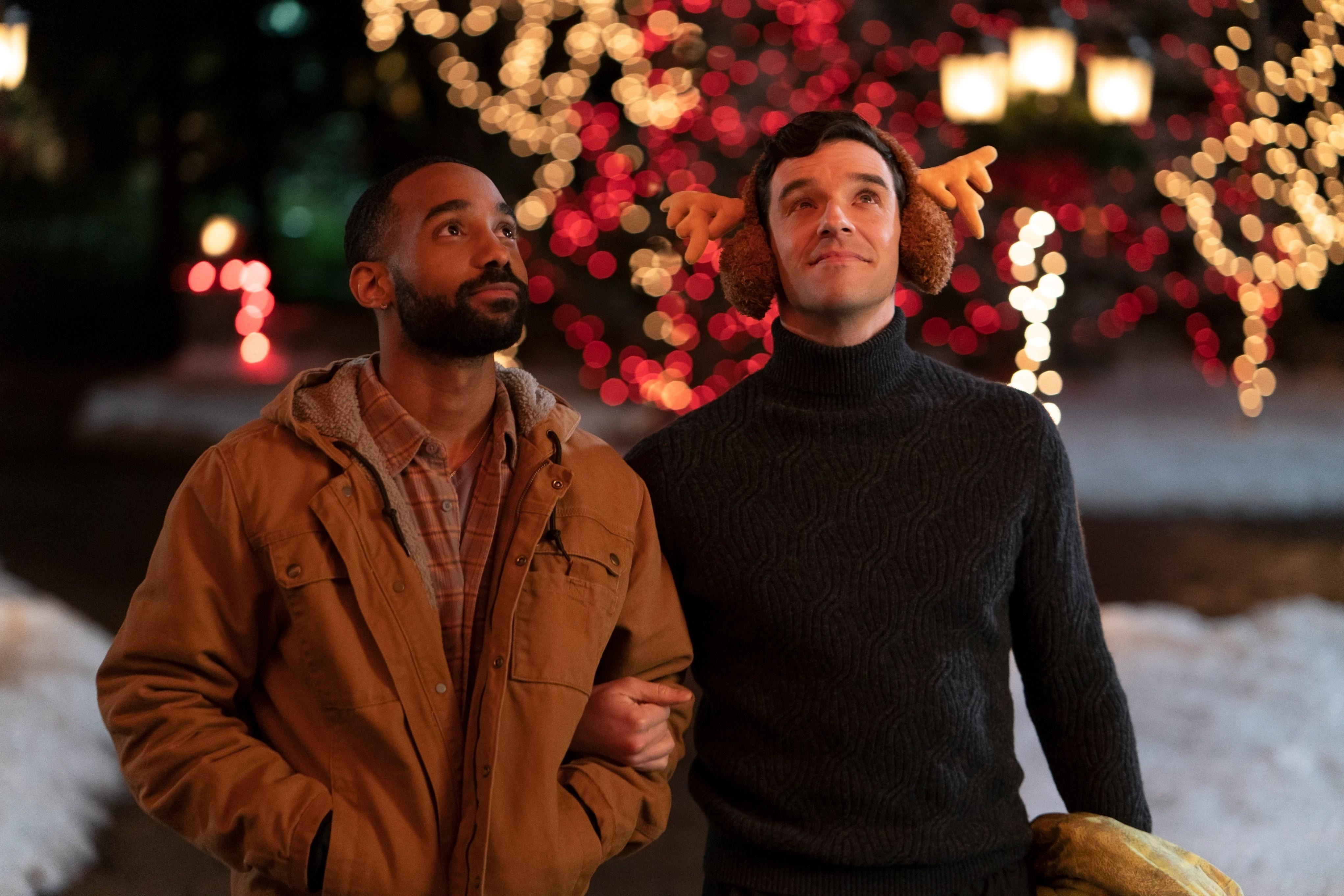 Philemon Chambers and Michael Urie in 'Single All the Way'
