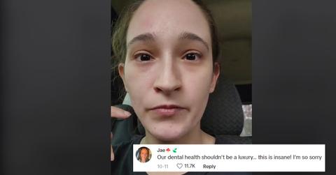 A woman explains why dental hygiene is important for kids