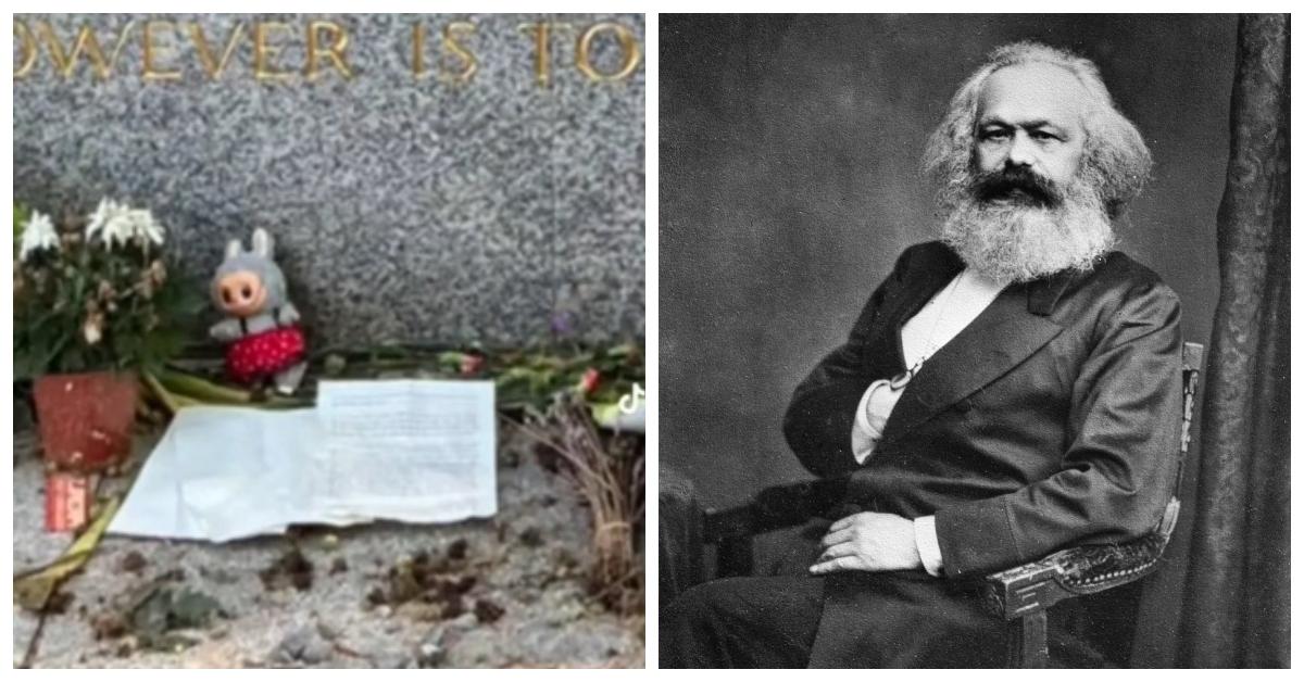A Labubu was put on the grave of Karl Marx