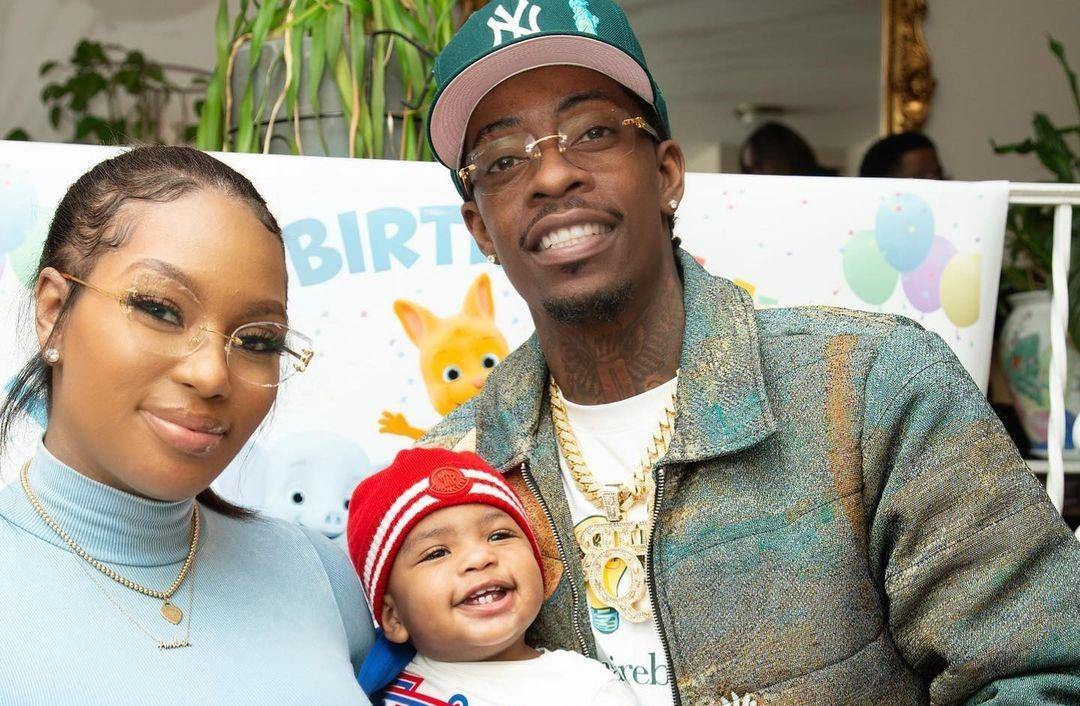 Amber Williams and Rich Homie Quan with one of their two sons