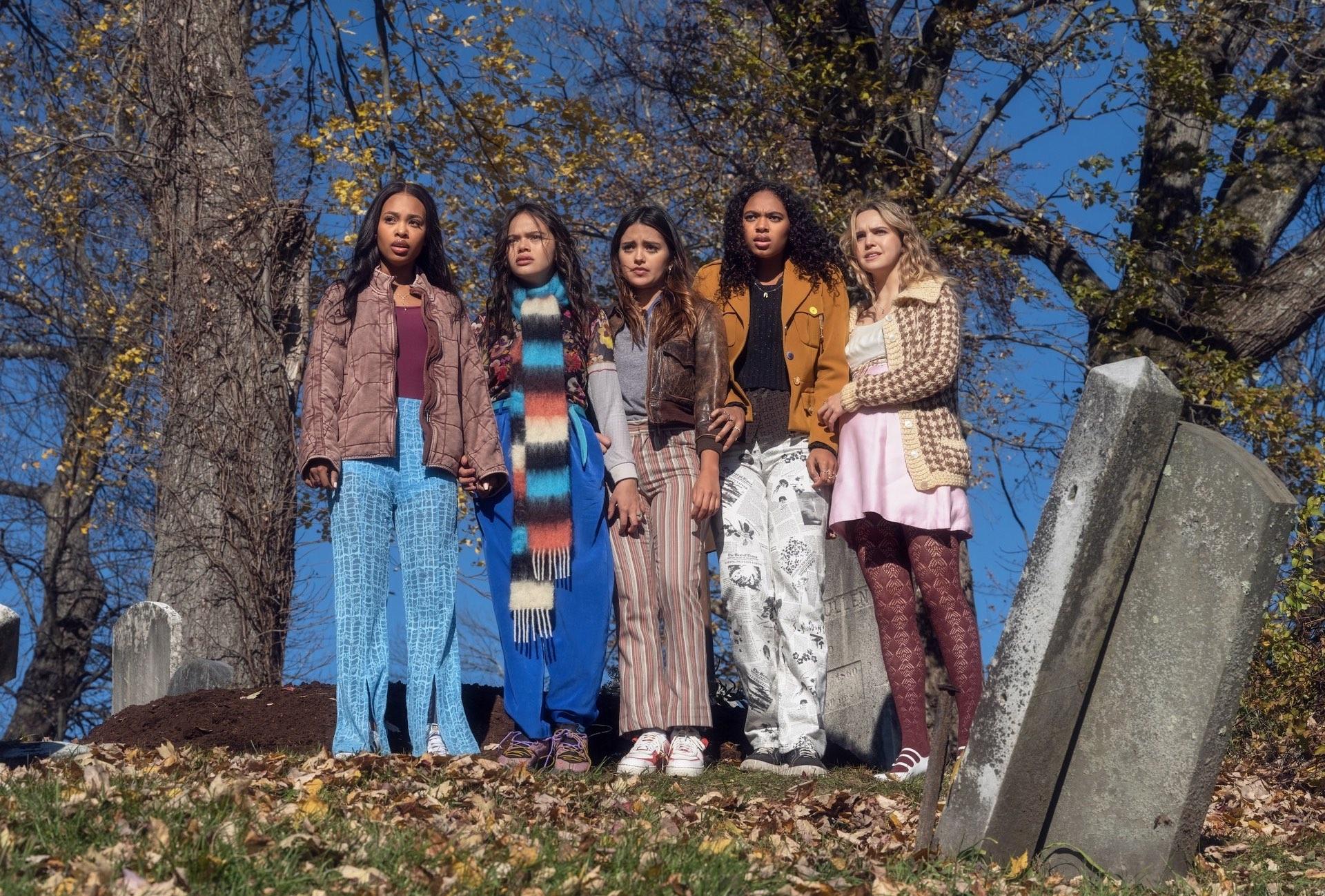 Zaria, Malia Pyles, Maia Reficco, Chandler Kinney, and Bailee Madison in 'Pretty Little Liars: Original Sin.'