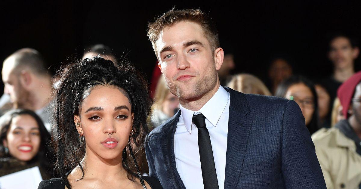  Robert Pattinson and FKA Twigs pose upon arrival at the UK premiere of the film 'The Lost City Of Z'