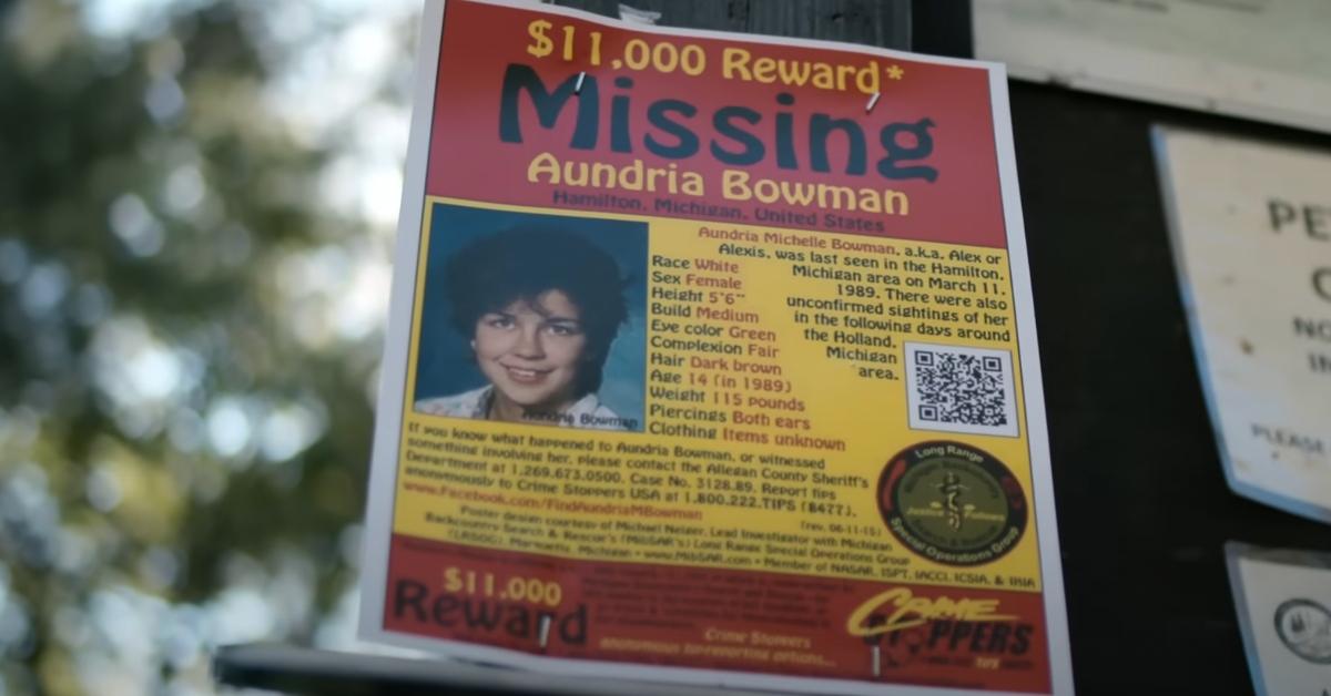 Missing person flyer for Aundria Bowman