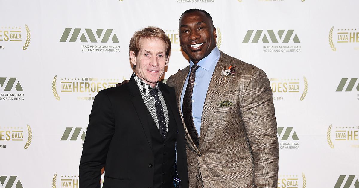 Skip Bayless and Shannon Sharpe at the 2016 IAVA Heroes Gala. 