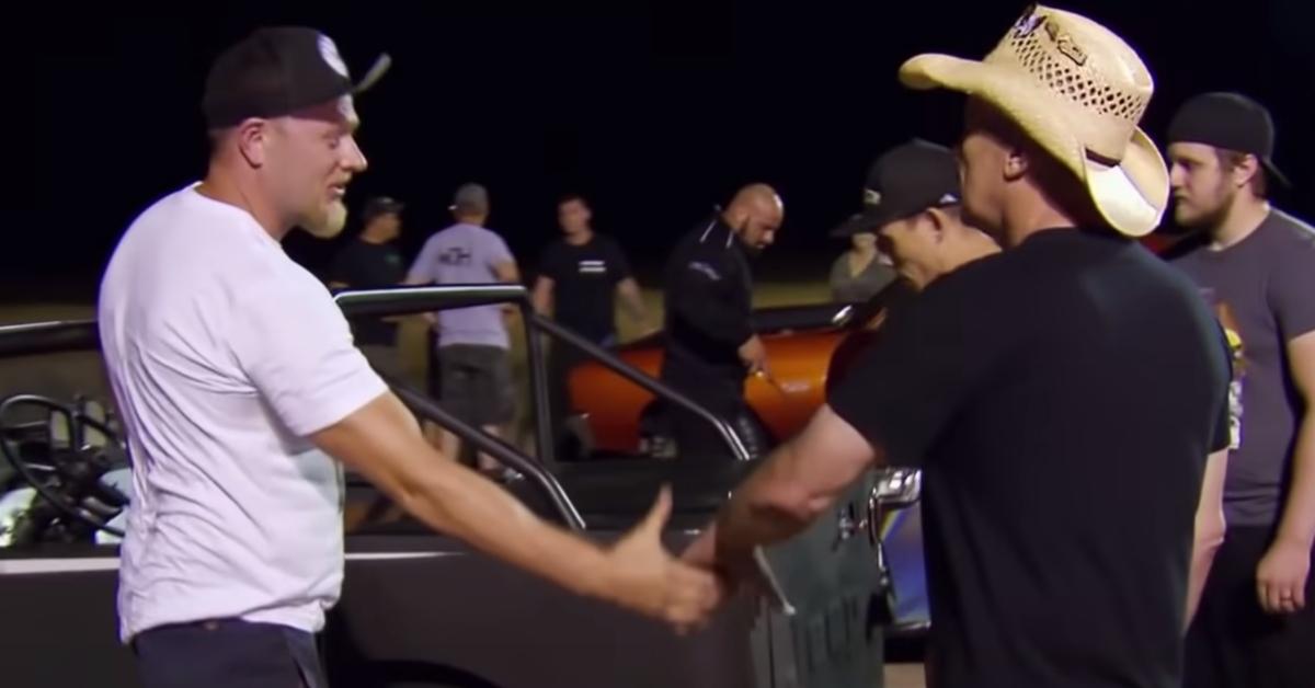 Farmtruck giving a left-handed handshake on 'Street Outlaws'