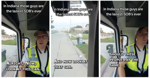 Sanitation worker complains about overflowing trash cans